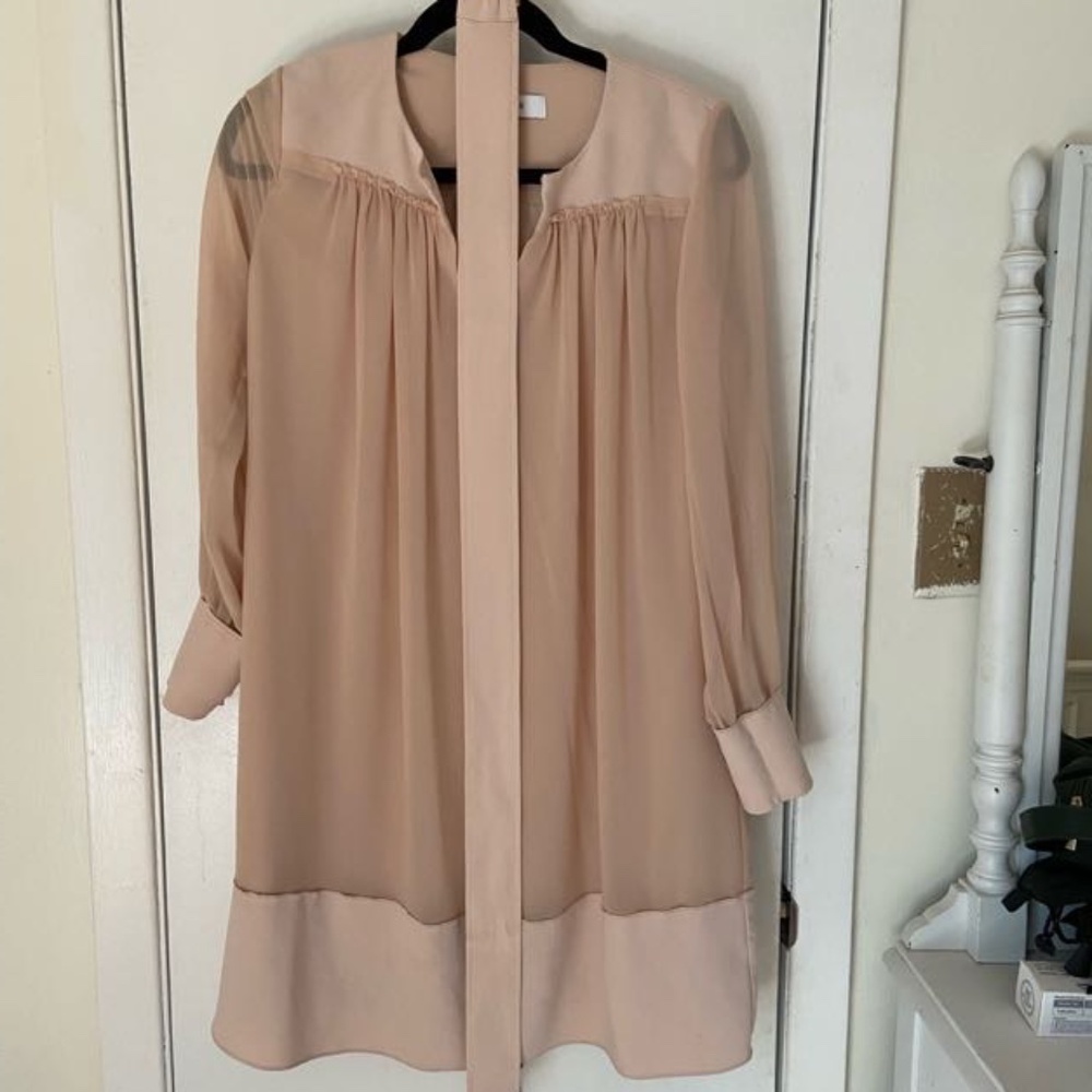 Reiss | Finn Soft Belted Dress, Nude - Size USA 2